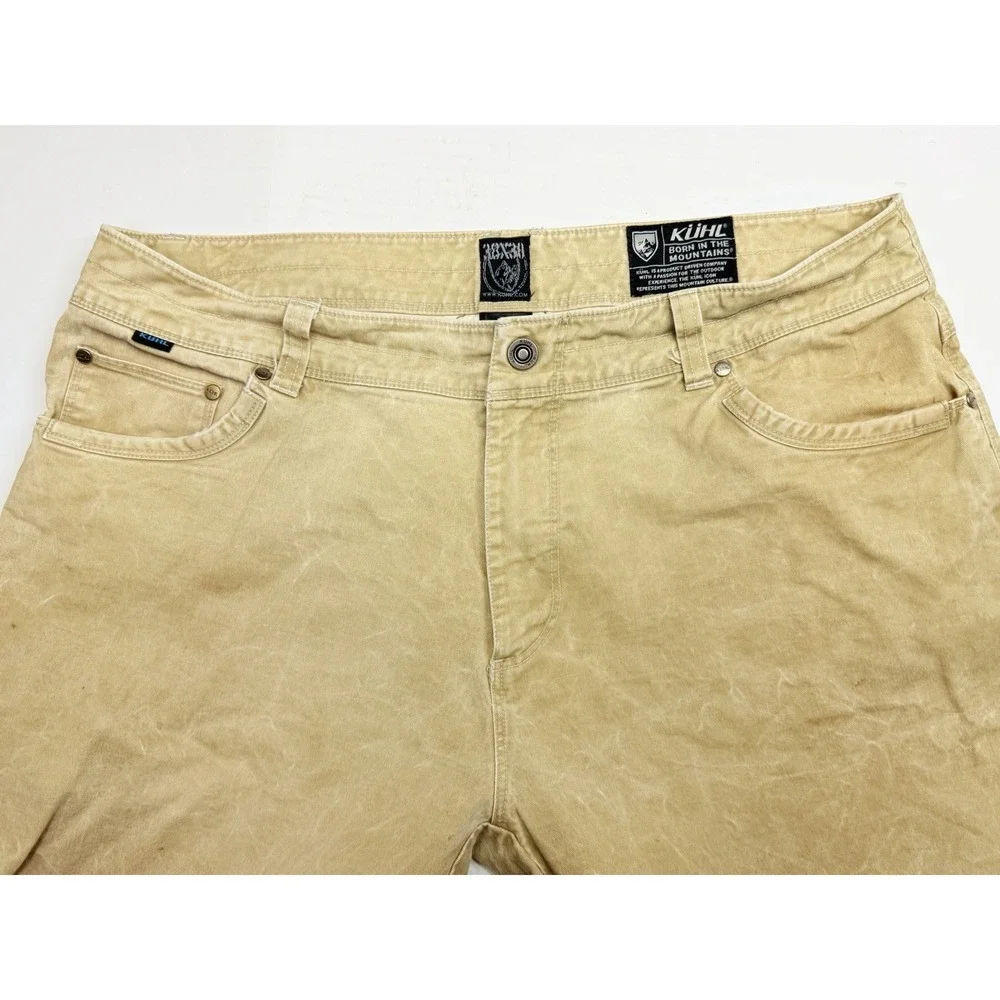 Kuhl Rydr Vintage Patina Dye Pants Men's 38x30 Khaki Hiking Outdoor Work